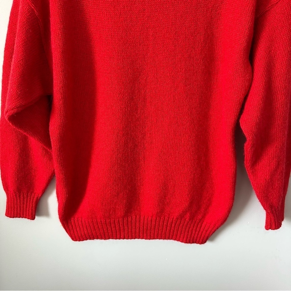 Vintage Jerslid Womens L Red Nautical Knit Sweater USA Made Wool Blend - Picture 12 of 12